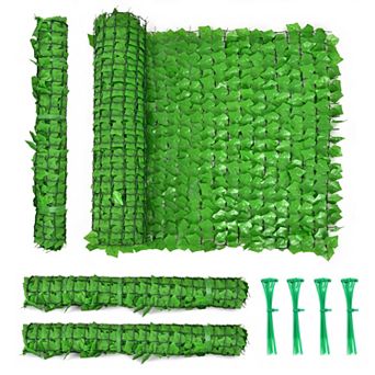 Costway 118x39 in Artificial Ivy Privacy Fence Screen Faux Hedge Fence & Vine Decor