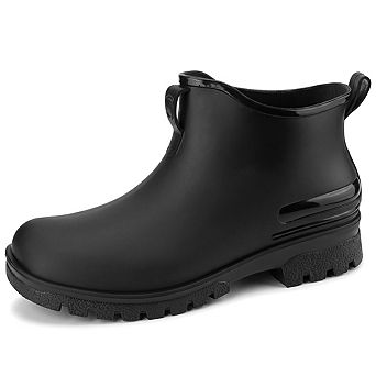 Women's Non Slip Chunky Heels Waterproof Ankle Rain Boots