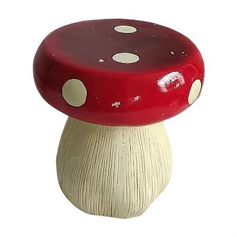 KWPZQEB Whimsical Fairy Tale Mushroom House Shape Stool, Resin Garden Stool for Indoor & Outdoor