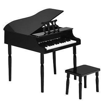 Costway 30-Key Classic Baby Grand Piano Toddler Toy Wood with Bench & Music Rack