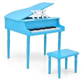 Costway 30-Key Classic Baby Grand Piano Toddler Toy Wood with Bench & Music Rack