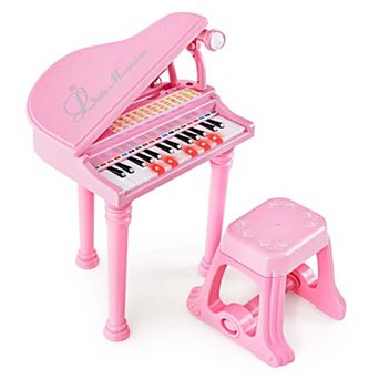 Costway 31 Keys Kids Piano Keyboard Toy Toddler Musical Instrument with Stool & Microphone