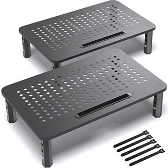 2 Pack Monitor Stand Riser Anti-skid Hexagonal Steel Adjustable VentTech Cable Ties