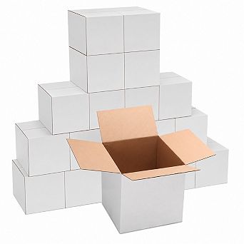 25 Pack Small White Corrugated Shipping Boxes For Packing Mailing