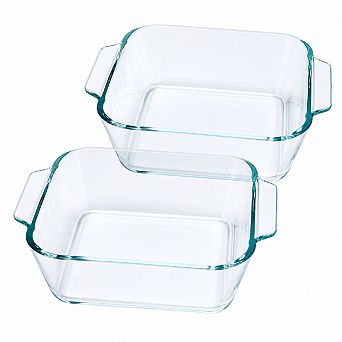 2 Pack Square Glass Baking Dishes With Handles Individual Portion Oven Air Fryer Safe