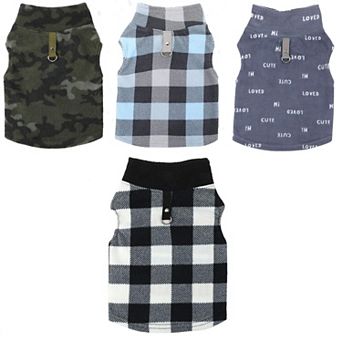 Fleece Dog Vest Set 4 Pack