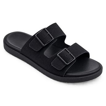 Men's Leather Adjustable Slide Sandals