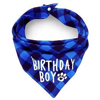 Plaid Dog Bandana with Button