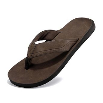 Men's Leather Comfort Thong Flip-Flops