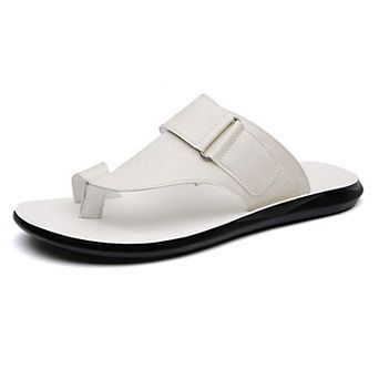 Men's Leather Comfort Beach Flip Flops