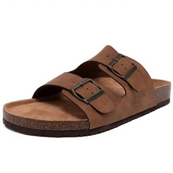 Men's Double Buckle Cork Slide Sandals