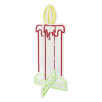 Fraser Hill Farm 23.6-Inch 3D Neon LED Candle Decoration