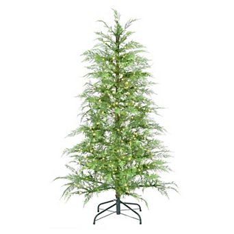Fraser Hill Farm 5-ft. Pre-Lit Artificial Alpine Cedar Christmas Tree