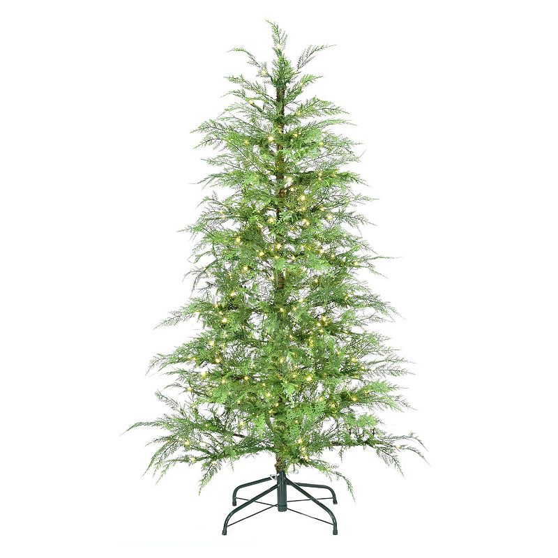 Fraser Hill Farm 5-Ft. Alpine Cedar Pre-Lit Artificial Christmas Tree with 250 Warm White LED Lights