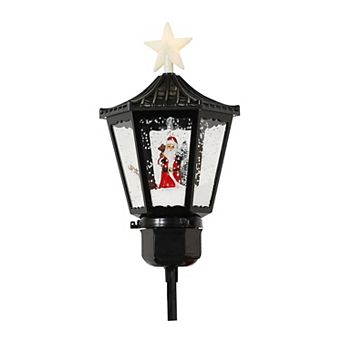 Fraser Hill Farm Snowy Lantern Christmas Tree Topper with Santa Claus & LED Lights