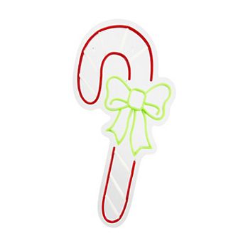 Fraser Hill Farm 23.2-Inch Neon LED Candy Cane Decoration
