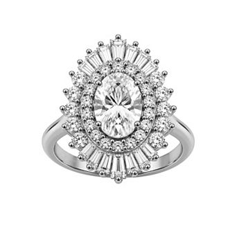 Jewelexcess Sterling Silver 3 Carat T.W. Lab-Grown Diamond Ring
