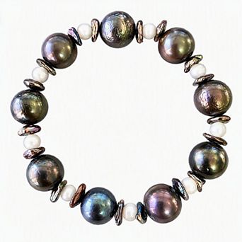 Velori Multi Color Cultured Freshwater Pearl Stretch Bracelet