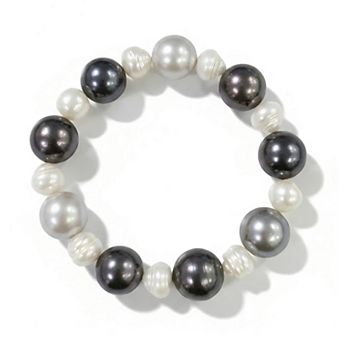 Velori Multi Color Cultured Freshwater Pearl Stretch Bracelet