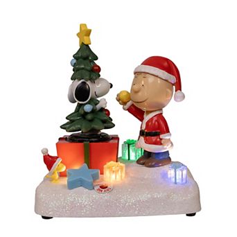 Peanuts Charlie Brown & Snoopy Animated Musical Decorating The Tree Table Decor