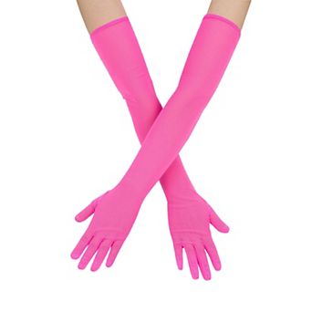 Women's Long Mesh Lace Full-finger Gloves Stretchy Sheer Gloves