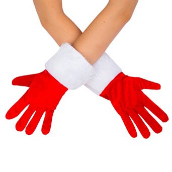 Women Short Velvet Fullfinger Gloves Fur Cuff