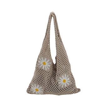 1 pc Sunflower Pattern Knit Tote Shoulder Bag Casual Beach