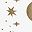 Moon Stars Gold Tone
