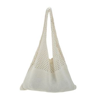 1 pc Hollow Out Knit Tote Shoulder Bag Casual Beach Handbag Purse