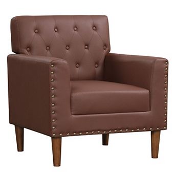 Modern Tufted Accent Chair with Cushioned Seat and Armrests