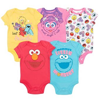 Sesame Street 5-Pack One Piece Short Sleeve Bodysuits