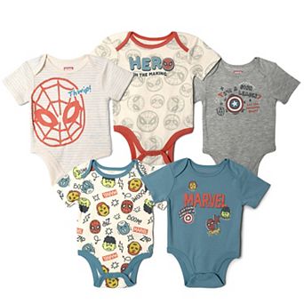 Marvel Comics 5-Pack One Piece Bodysuits