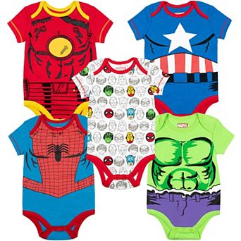 Marvel Comics 5-Pack One Piece Bodysuits