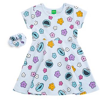 Sesame Street 2 pc Skater Dress and Scrunchie Set