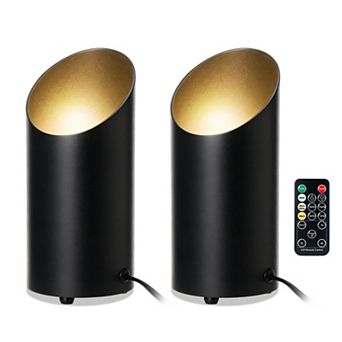 2 pc Uplighting Indoor Spotlights with Remote & Foot Switch, Plug in Floor Can Lights