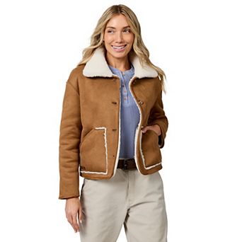 Free Country Women's Faux-Suede Shearling Reversible Jacket