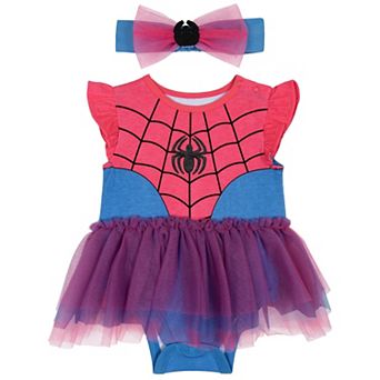 Marvel Spider-Man Cosplay Tutu Bodysuit and Headband Set