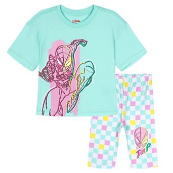 Marvel Spider-Man 2 pc Tee and Bike Shorts Set