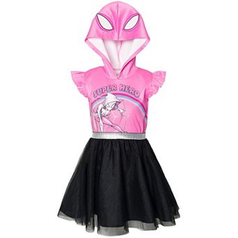 Marvel Ghost-Spider Cosplay Hooded Tutu Dress