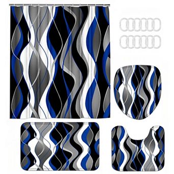 4 pc Shower Curtain Bathroom Sets with Shower Curtain and Rugs,Bathroom Decor Accessories