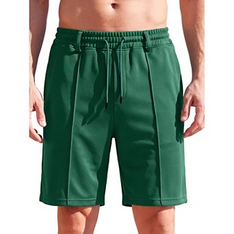 Men's Drawstring Shorts Casual Breathable Textured Knit Stretch