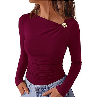 Womens Long Sleeve Fitted Going Out Top
