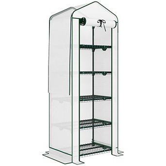 Outsunny 5 tier Mini house w/ Screen Roof, Reinforced PE Cover
