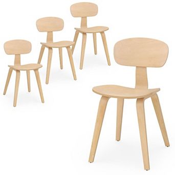 Bentwood Dining Chairs Set Wood Curved Back Kitchen Dining Chairs