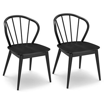 Windsor Dining Chair Set of 2 Wood Spindle Back Chairs for Dining Room Kitchen