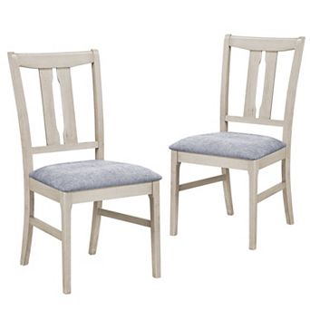Upholstered Dining Chairs Set of 2 High Back Curved Design Polyester Fabric Wood Frame
