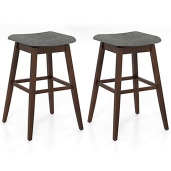 Upholstered Swivel Bar Stools Set of 2 for Kitchen Island and Home Bar