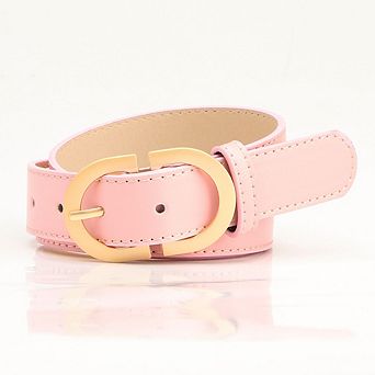 Women's Leather Belt for Jeans Pants Fashion Ladies Casual Waist Belt with Gold Buckle