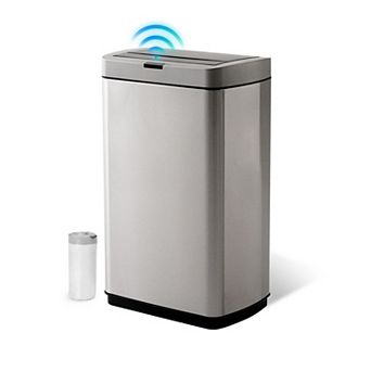 13 Gallon Stainless Steel Motion Sensor Trash Can for Kitchen, Includes 26 Trash Bags