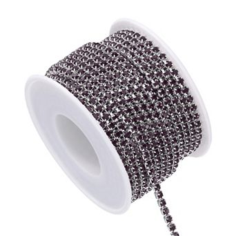 11 Yard Crystal Rhinestone Chain Trim, Rhinestone with Silver Base